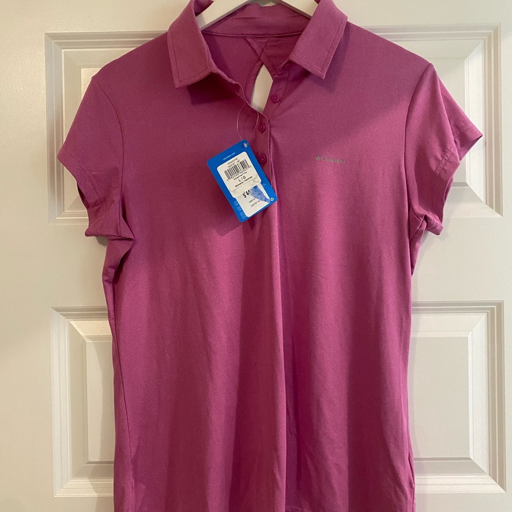 Columbia Ladies Sunlight Peak Polo in Pink great for golf or any other activity!